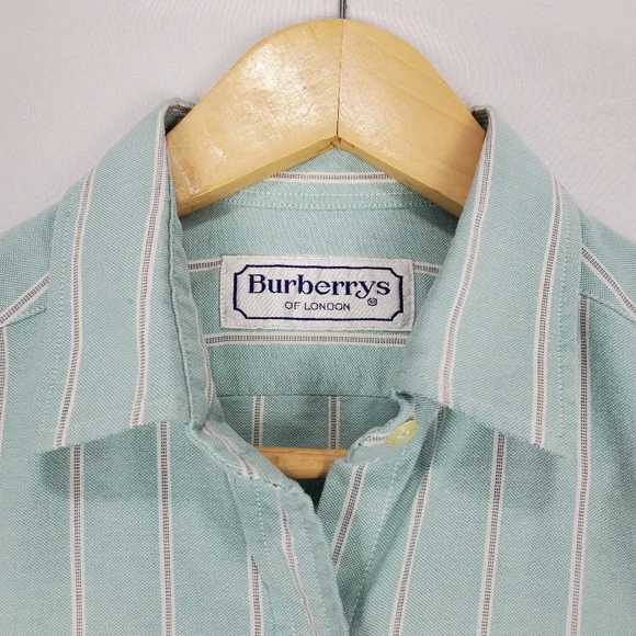 Burberrys of London Men's Verticle Stripe Button Up Shirt SZ 42 Made in France - Picture 7 of 16